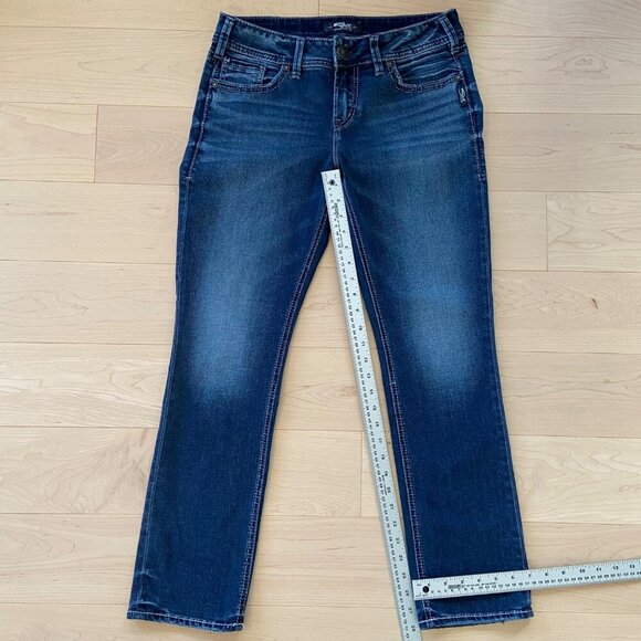 Silver Jeans Co. Elyse Straight leg low-mid rise size 29 stretchy blue cotton - Picture 8 of 10